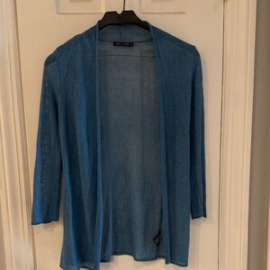 NIC+ZOE Women's Blue Open-Front Cardigan